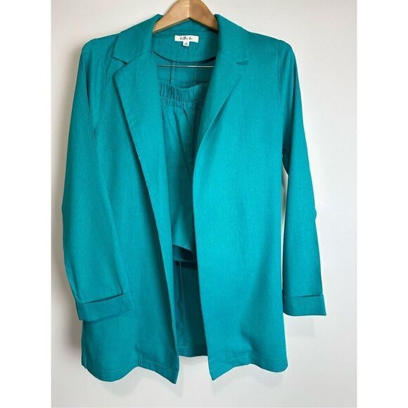 Teal Linen Short Set - Picture 4 of 8